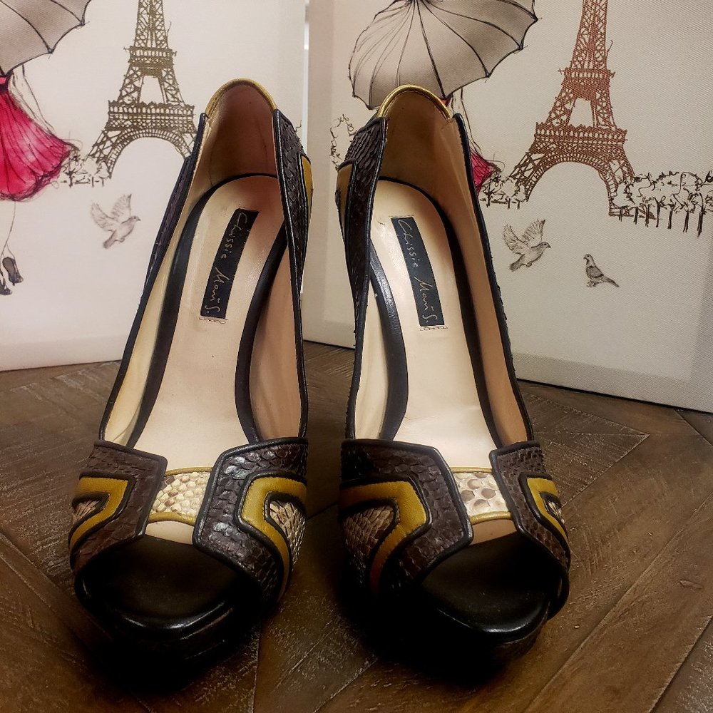 Chrissie Morris Python Leather Pumps - image 1